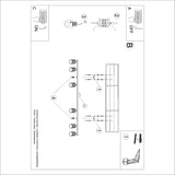 Aluminium Ceiling Light With 6 Karbon Lamps - Deep Space