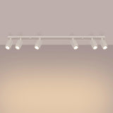 Aluminium Ceiling Light With 6 Karbon Lamps - Deep Space