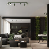 Aluminium Ceiling Light With 6 Karbon Lamps - Deep Space