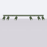 Aluminium Ceiling Light With 6 Karbon Lamps - Deep Space