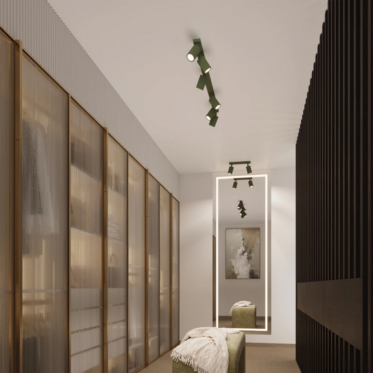 Aluminium Ceiling Light With Karbon Lamp - Deep Space