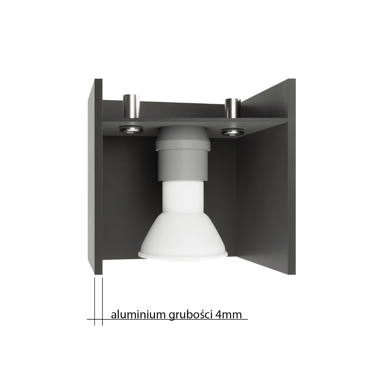 Aluminium Ceiling Light Rectangular With Quad Lamp - Deep Space