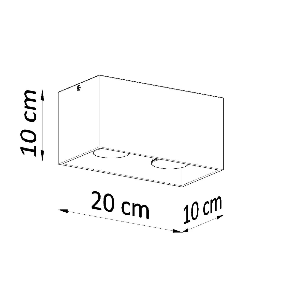 Aluminium Ceiling Light Rectangular With Quad Lamp - Deep Space
