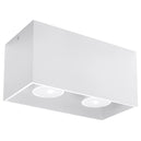 Aluminium Ceiling Light Rectangular With Quad Lamp - Deep Space