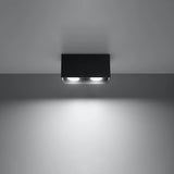Aluminium Ceiling Light Rectangular With Quad Lamp - Deep Space