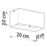 Aluminium Ceiling Light Rectangular With Quad Lamp - Deep Space