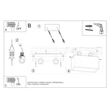 Aluminium Ceiling Light Rectangular With Quad Lamp - Deep Space