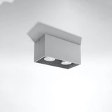 Aluminium Ceiling Light Rectangular With Quad Lamp - Deep Space