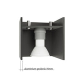 Aluminium Ceiling Light Rectangular With Quad Lamp - Deep Space