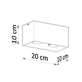 Aluminium Ceiling Light Rectangular With Quad Lamp - Deep Space