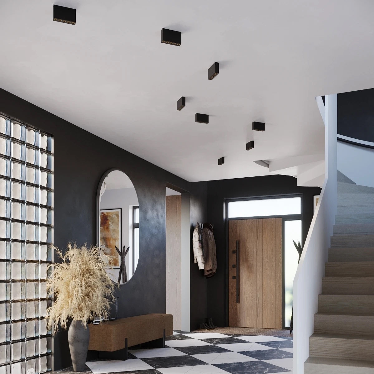 Aluminium Ceiling Light With Sole LED Light - Deep Space