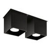 Aluminium Ceiling Light Square With 2 Quad Lamps - Deep Space