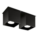Aluminium Ceiling Light Square With 2 Quad Lamps - Deep Space