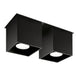 Aluminium Ceiling Light Square With 2 Quad Lamps - Deep Space