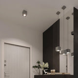 Aluminium Ceiling Light Square With 2 Quad Lamps - Deep Space