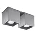 Aluminium Ceiling Light Square With 2 Quad Lamps - Deep Space
