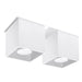 Aluminium Ceiling Light Square With 2 Quad Lamps - Deep Space