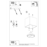 Aluminium Ceiling Light Square With Blake Lamp - Deep Space