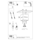 Aluminium Ceiling Light Square With Lobo Lamp - Deep Space