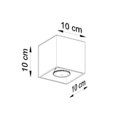 Aluminium Ceiling Light Square With Quad Lamp - Deep Space
