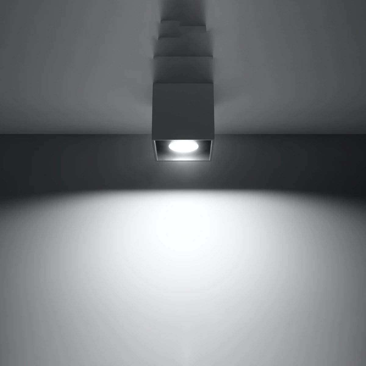 Aluminium Ceiling Light Square With Quad Lamp - Deep Space