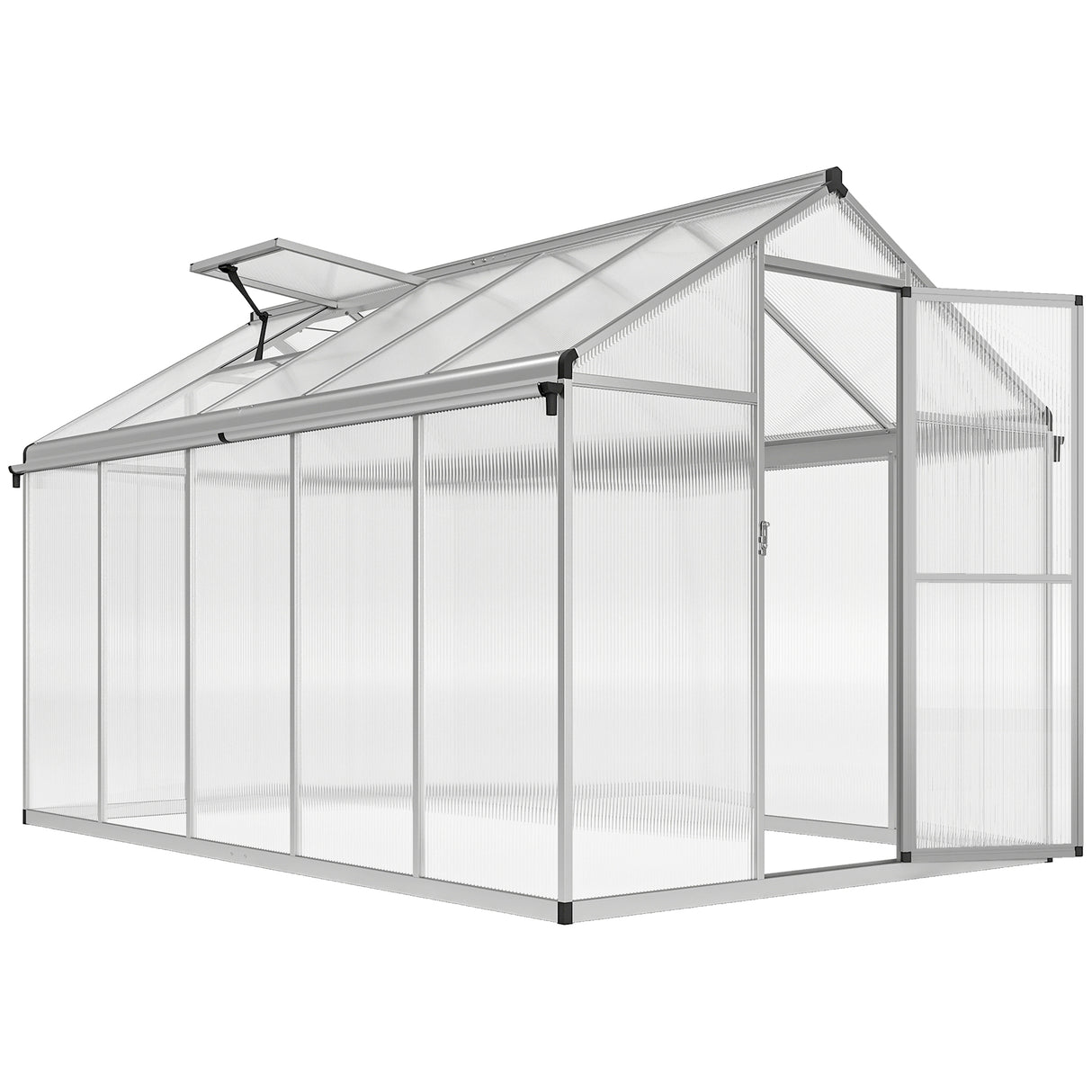 Aluminium Frame Garden Greenhouse 6ft x 10ft - Velmora