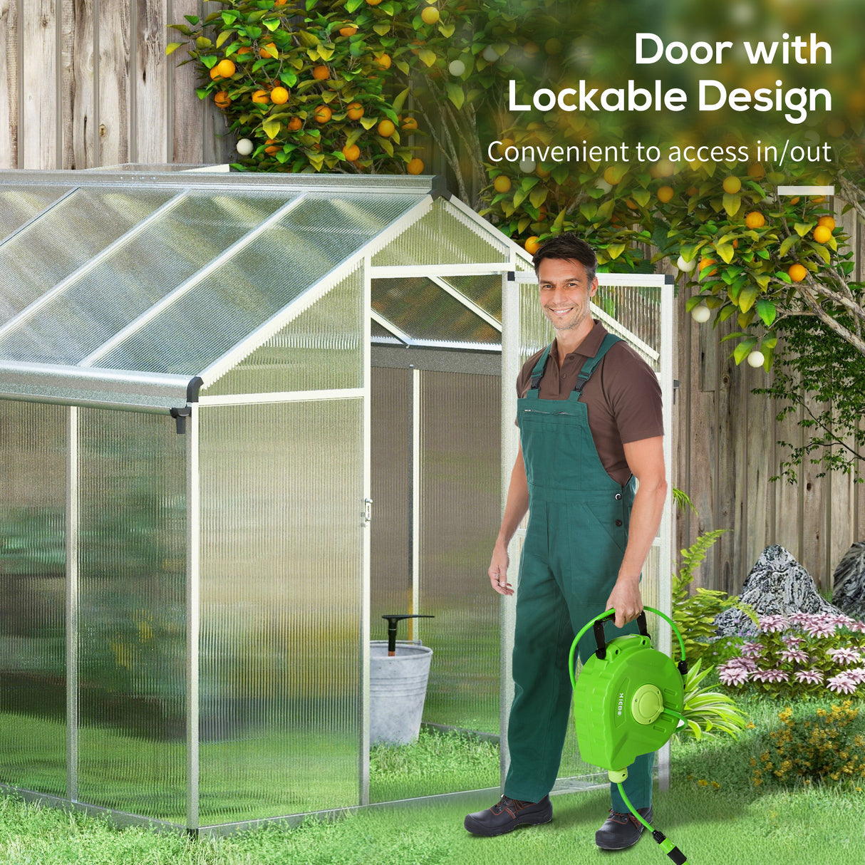 Aluminium Frame Garden Greenhouse 6ft x 10ft - Velmora