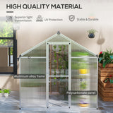 Aluminium Frame Garden Greenhouse 6ft x 10ft - Velmora