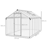 Aluminium Frame Garden Greenhouse 6ft x 10ft - Velmora