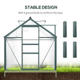 Aluminium Frame Garden Greenhouse 6ft x 10ft With Slide Door - Velmora