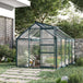 Aluminium Frame Garden Greenhouse 6ft x 10ft With Slide Door - Velmora