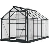 Aluminium Frame Garden Greenhouse 6ft x 10ft With Slide Door - Velmora