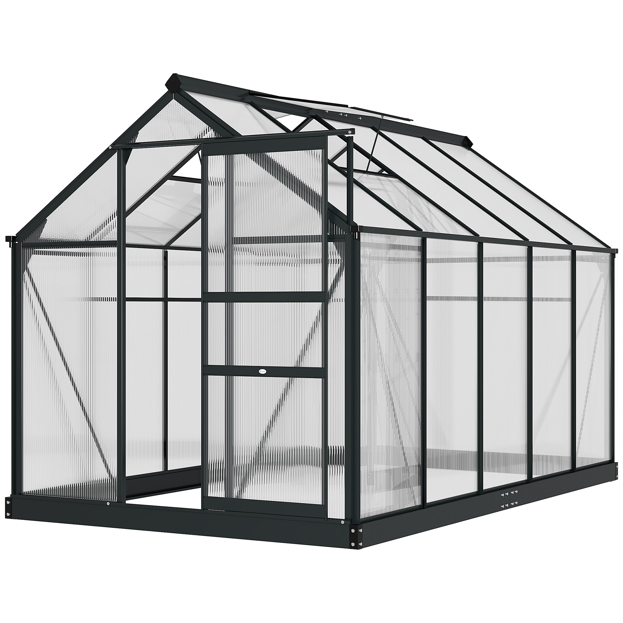 Aluminium Frame Garden Greenhouse 6ft x 10ft With Slide Door - Velmora