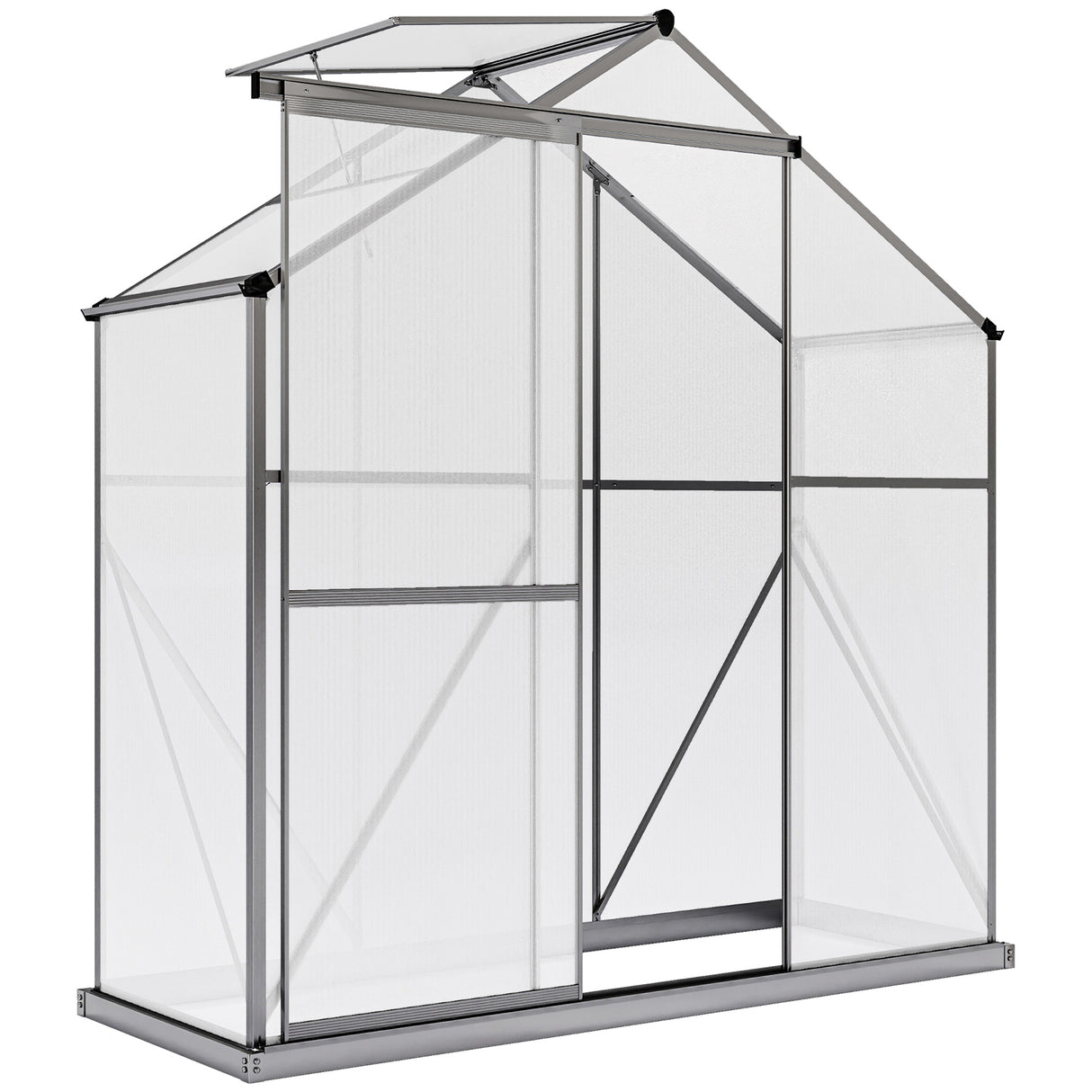 Aluminium Frame Garden Greenhouse 6ft x 2.5ft With Slide Door - Velmora