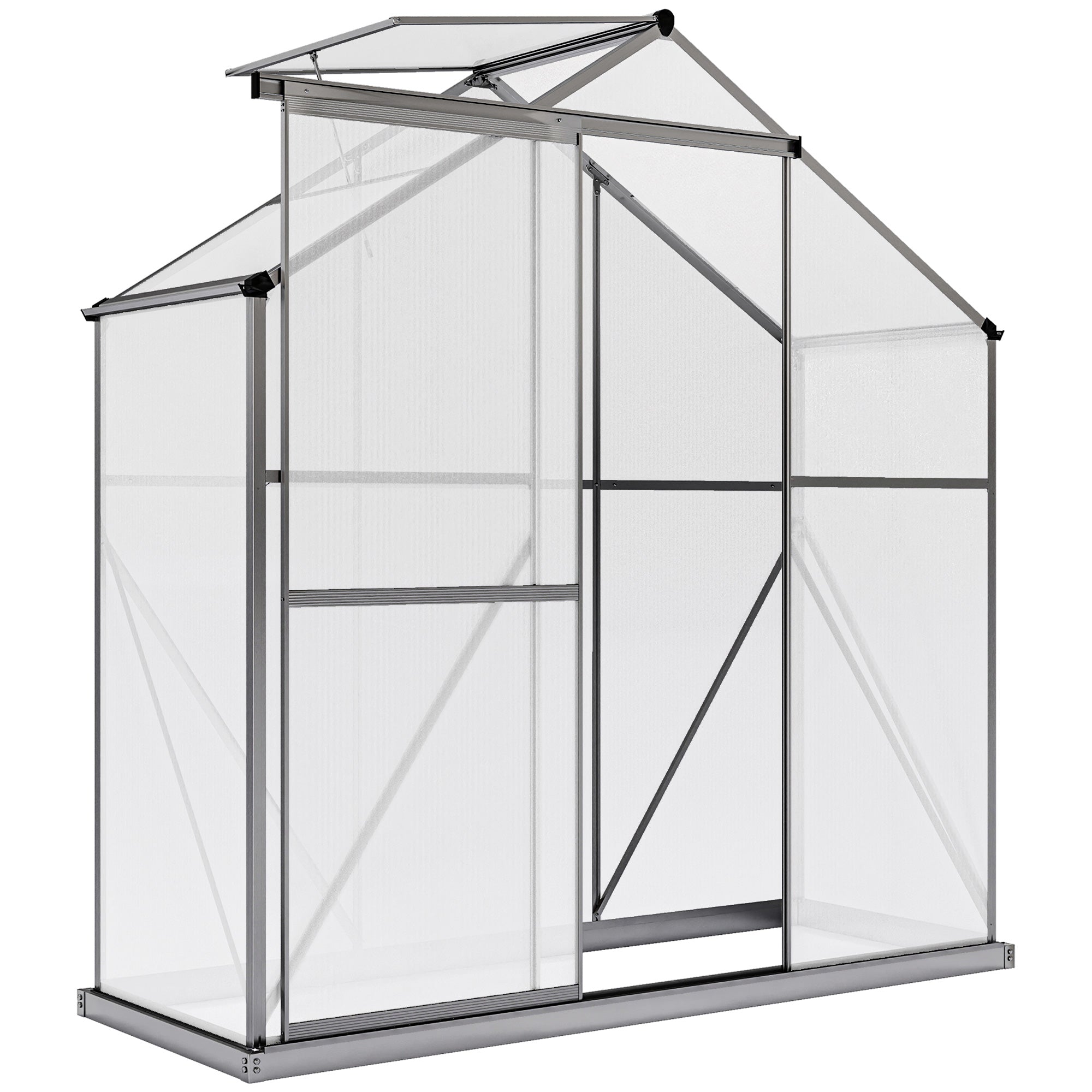 Aluminium Frame Garden Greenhouse 6ft x 2.5ft With Slide Door - Velmora