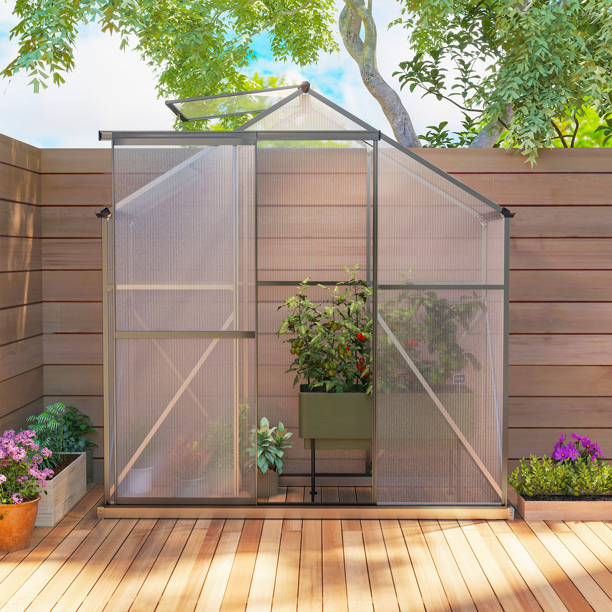 Aluminium Frame Garden Greenhouse 6ft x 2.5ft With Slide Door - Velmora