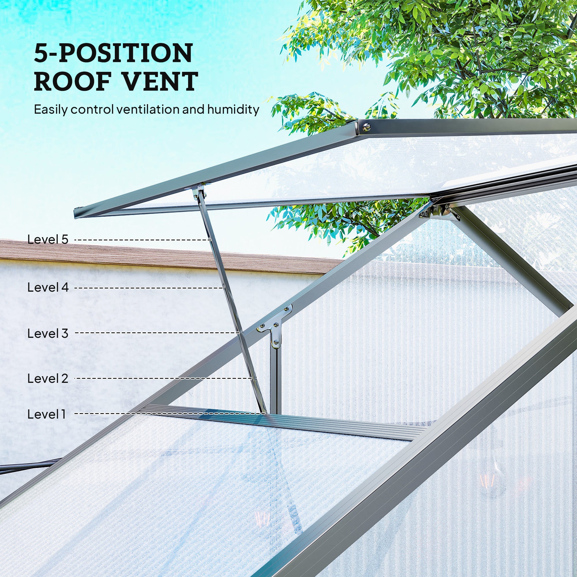 Aluminium Frame Garden Greenhouse 6ft x 2.5ft With Slide Door - Velmora