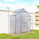 Aluminium Frame Garden Greenhouse 6ft x 2.5ft With Slide Door - Velmora