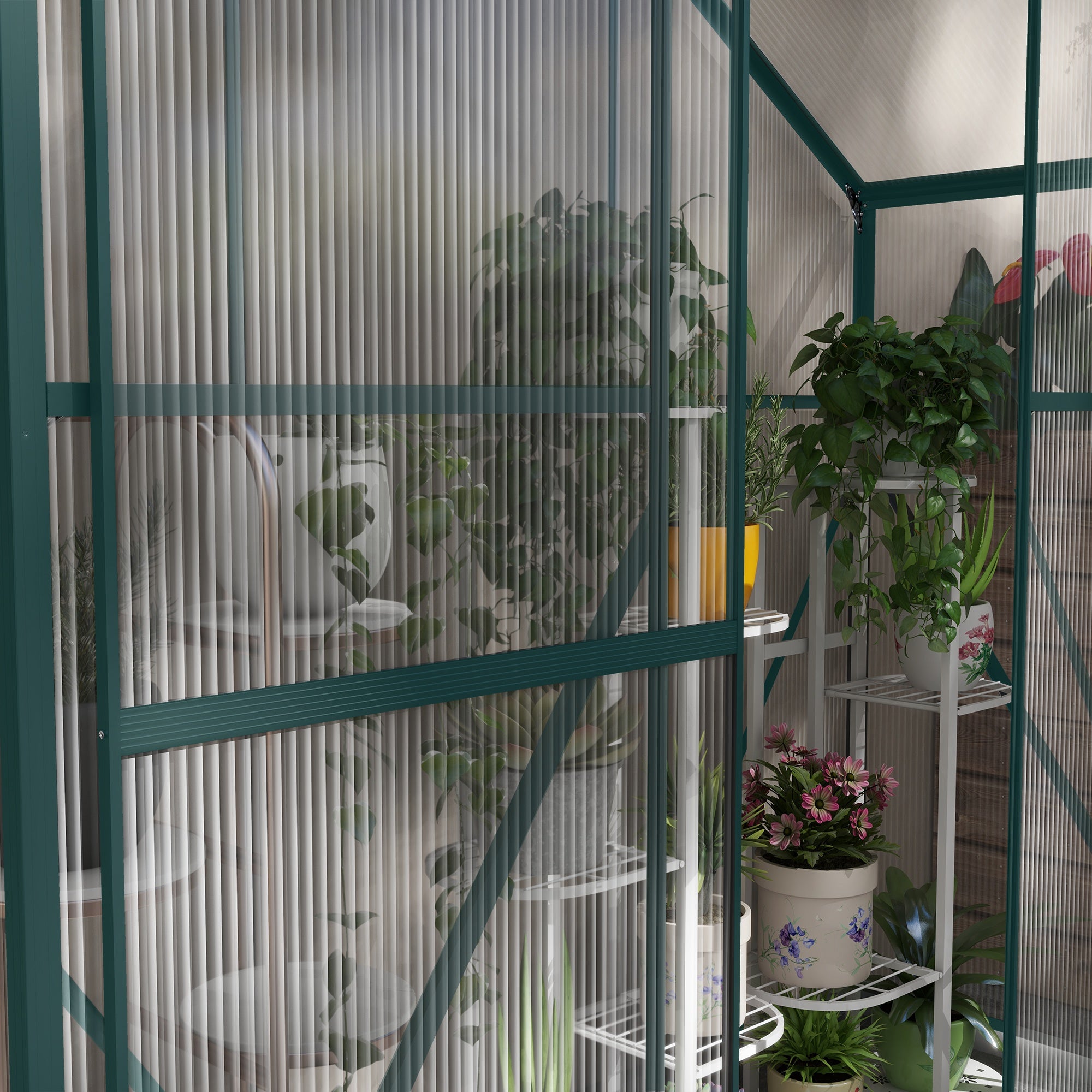 Aluminium Frame Garden Greenhouse 6ft x 2.5ft With Slide Door - Velmora