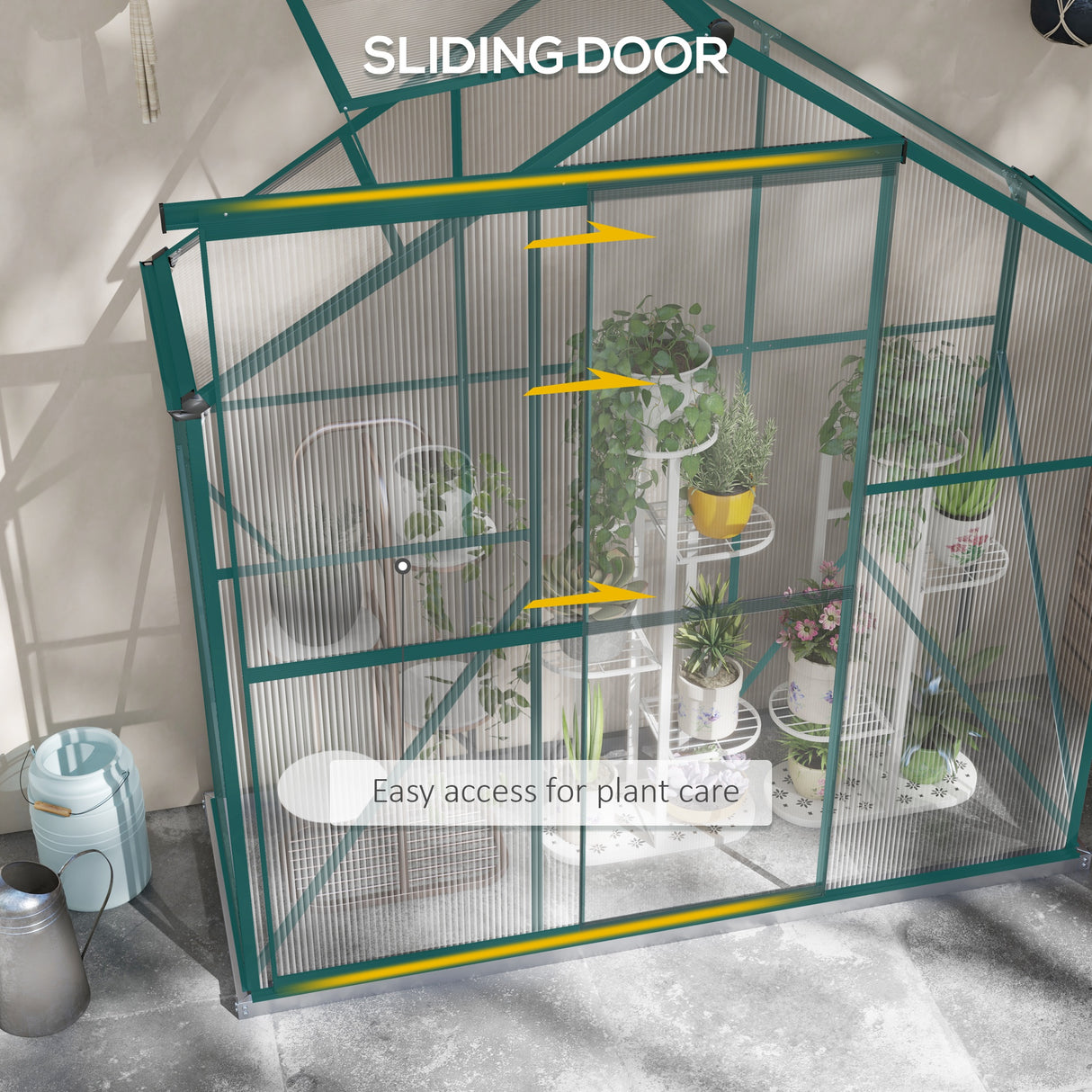 Aluminium Frame Garden Greenhouse 6ft x 2.5ft With Slide Door - Velmora