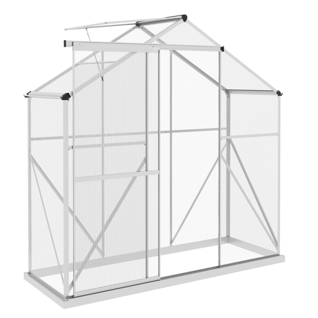Aluminium Frame Garden Greenhouse 6ft x 2.5ft With Slide Door - Velmora