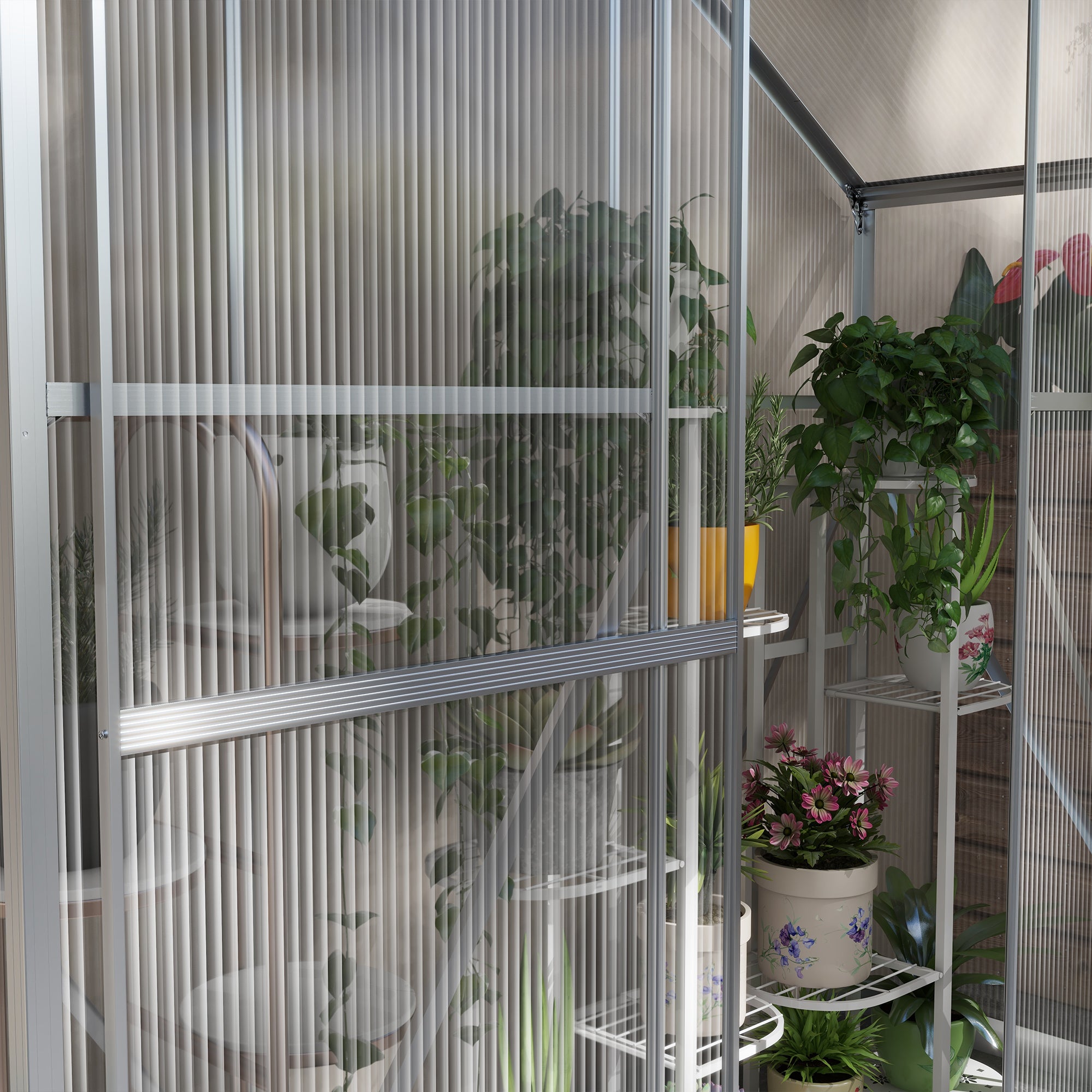 Aluminium Frame Garden Greenhouse 6ft x 2.5ft With Slide Door - Velmora