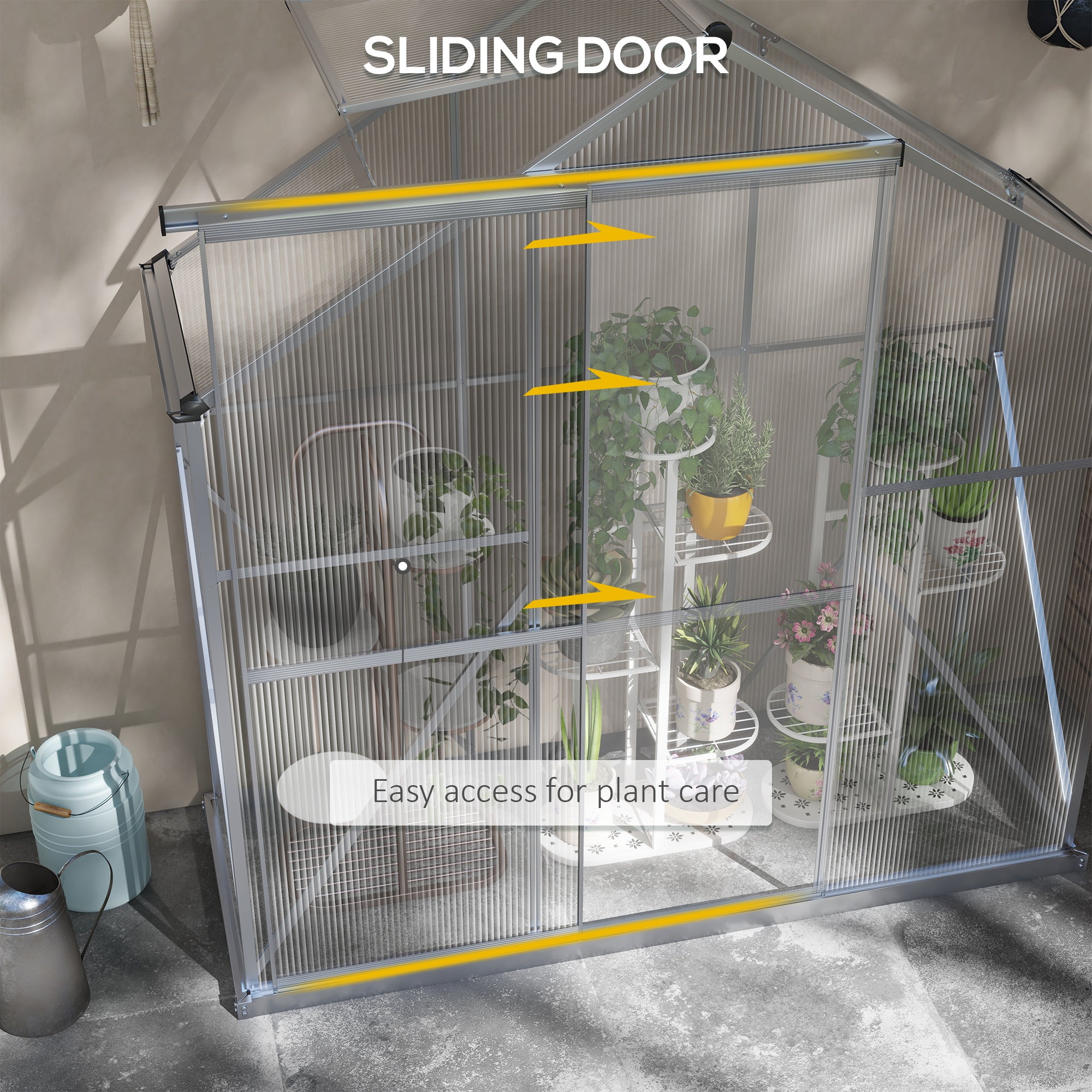 Aluminium Frame Garden Greenhouse 6ft x 2.5ft With Slide Door - Velmora