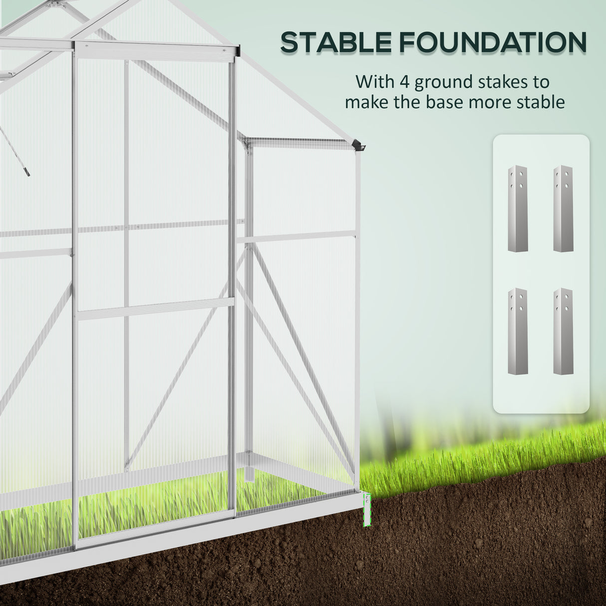 Aluminium Frame Garden Greenhouse 6ft x 2.5ft With Slide Door - Velmora