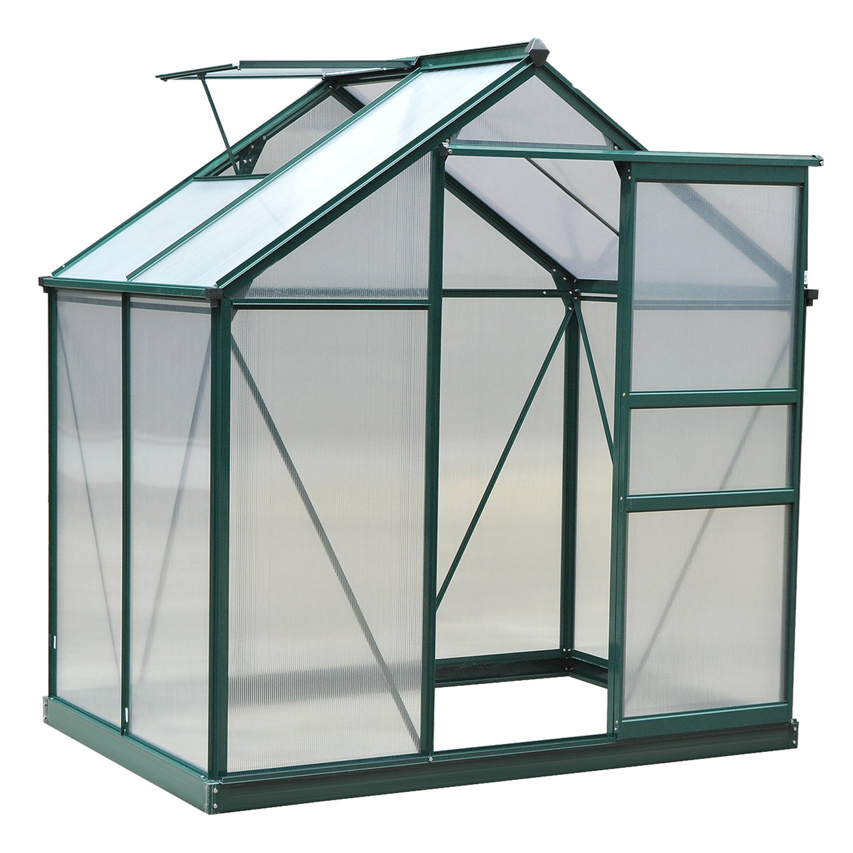 Aluminium Frame Garden Greenhouse 6ft x 4ft With Slide Door - Velmora