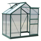 Aluminium Frame Garden Greenhouse 6ft x 4ft With Slide Door - Velmora