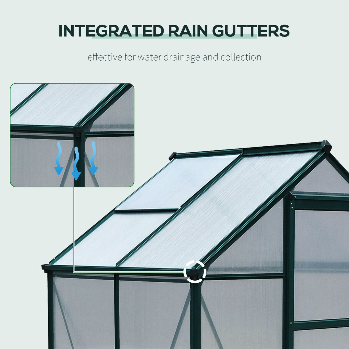 Aluminium Frame Garden Greenhouse 6ft x 4ft With Slide Door - Velmora