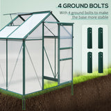 Aluminium Frame Garden Greenhouse 6ft x 4ft With Slide Door - Velmora