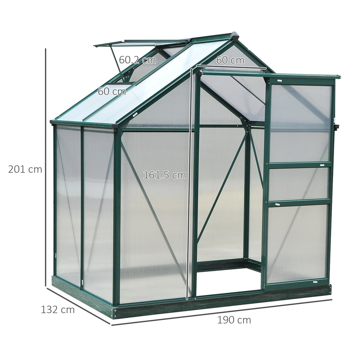 Aluminium Frame Garden Greenhouse 6ft x 4ft With Slide Door - Velmora