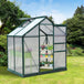 Aluminium Frame Garden Greenhouse 6ft x 4ft With Slide Door - Velmora